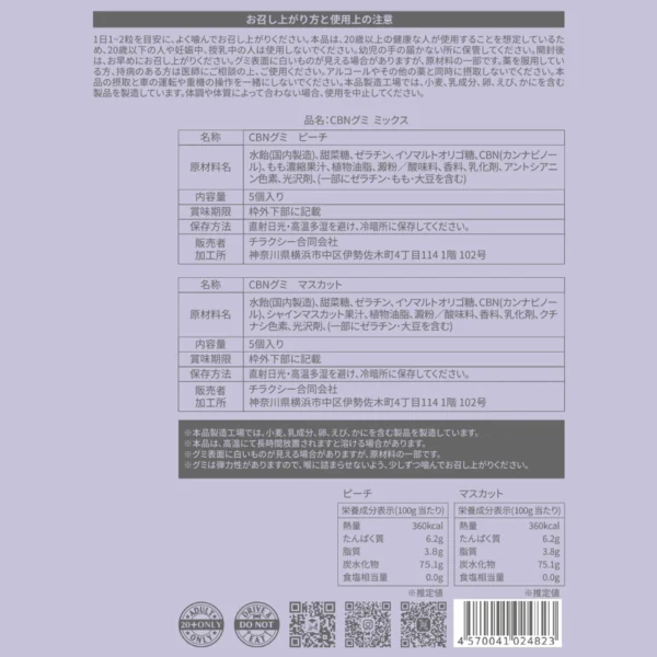 【新基準対応】CBNグミ　ピーチ味&マスカット味 - 画像 (7)