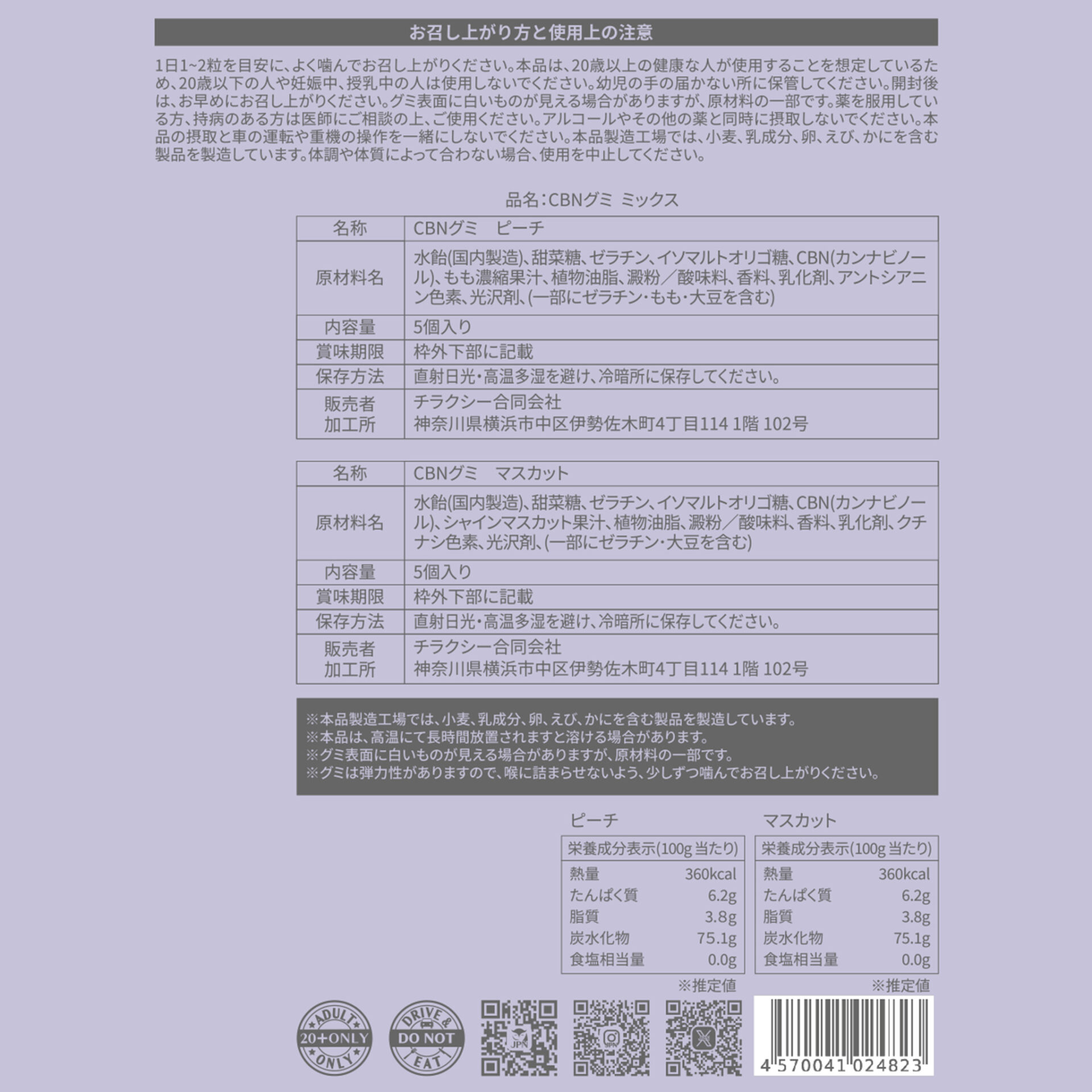 【新基準対応】CBNグミ ピーチ味&マスカット味 - 画像 (7)