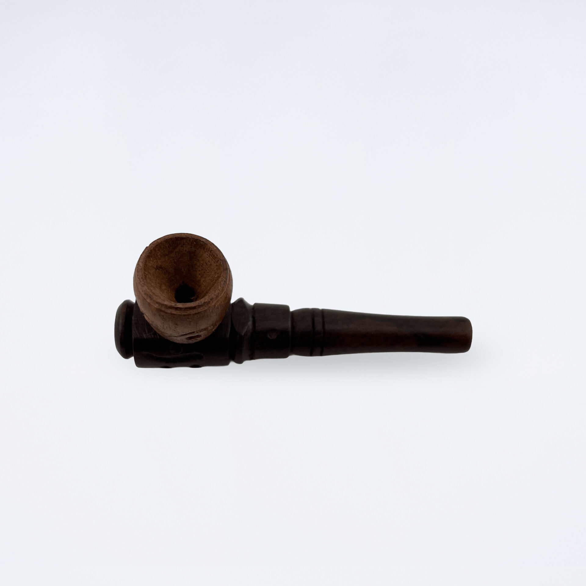3インチカービングウッドパイプブラウン
